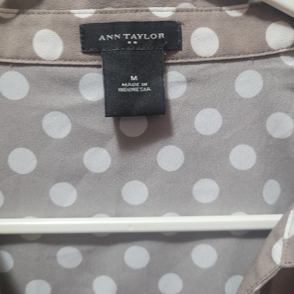Ann Taylor Grey and White Polka Dot Sleeveless Top M - Picture 5 of 5